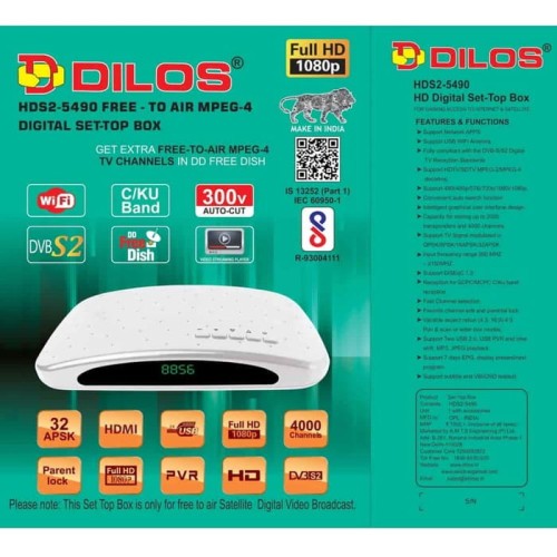 DILOS HDS2-5490 Free-To-Air Full HD DVB-S2 Set-Top Box