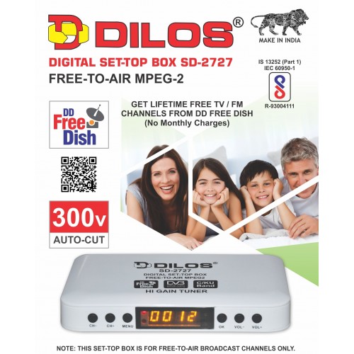 Dilos MPEG-2 SD-2727 DVB-S Digital FTA Set-Top Box